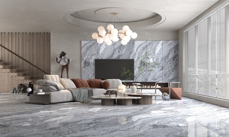 Moderna Imitação de Pedra de Porcelana azulejos vidrados para paredes e pisos interiores e exteriores