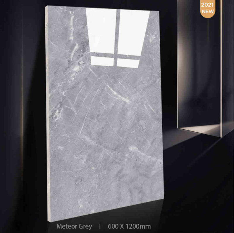 600X1200mm Imitação de pedra moderna azulejos de porcelana esmaltados cinza para quarto interno / externo