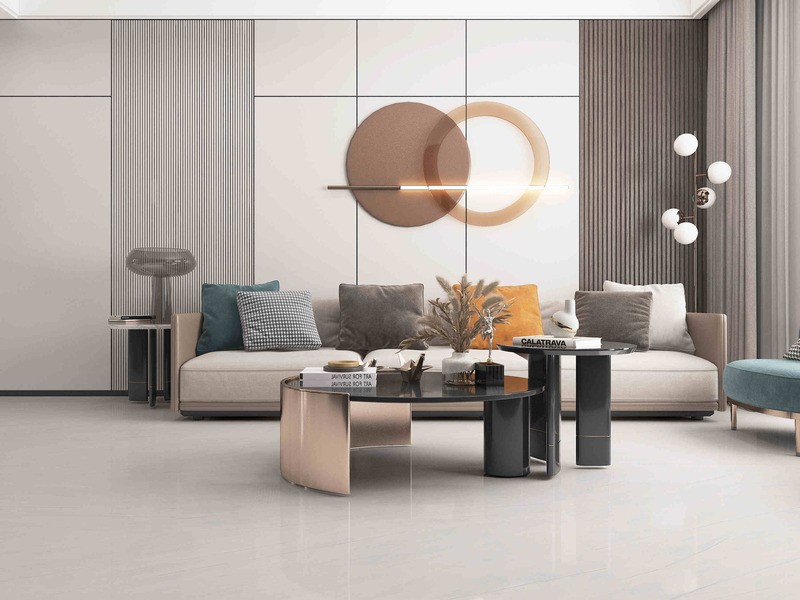 Elegantes azulejos de piso de porcelana de estilo moderno com efeito de pedra 600x1200mm em acabamento mate / brilhante