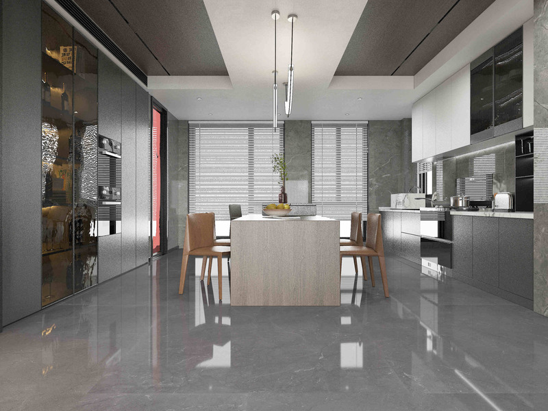 Telhas de porcelana de padrão de mármore de 750x1500mm elegantes / brilhantes para pisos modernos de banheiros